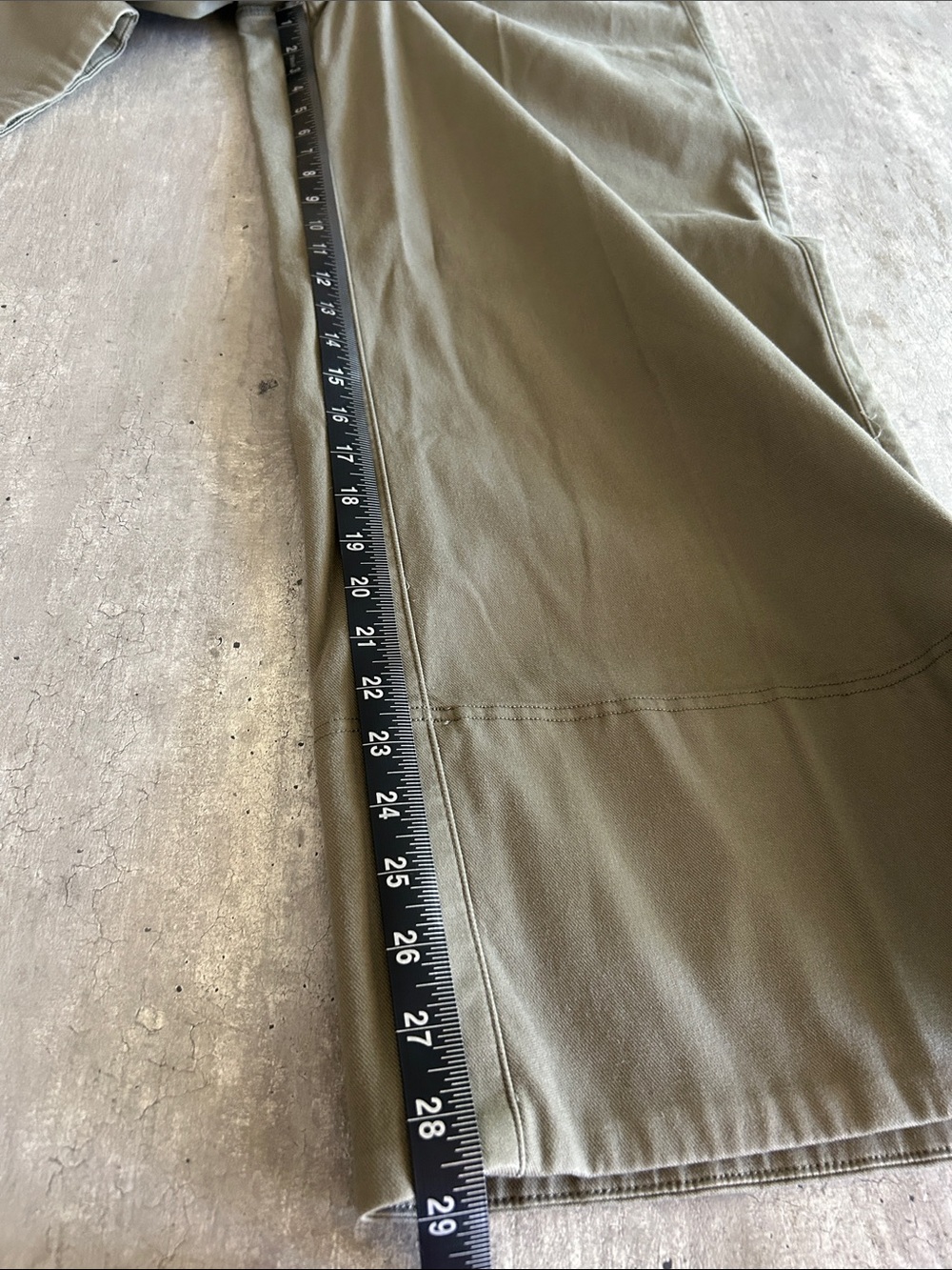 SPANX Stretch Twill Cropped Wide Leg Tuscan Olive Pants , Size L - Picture 8 of 11